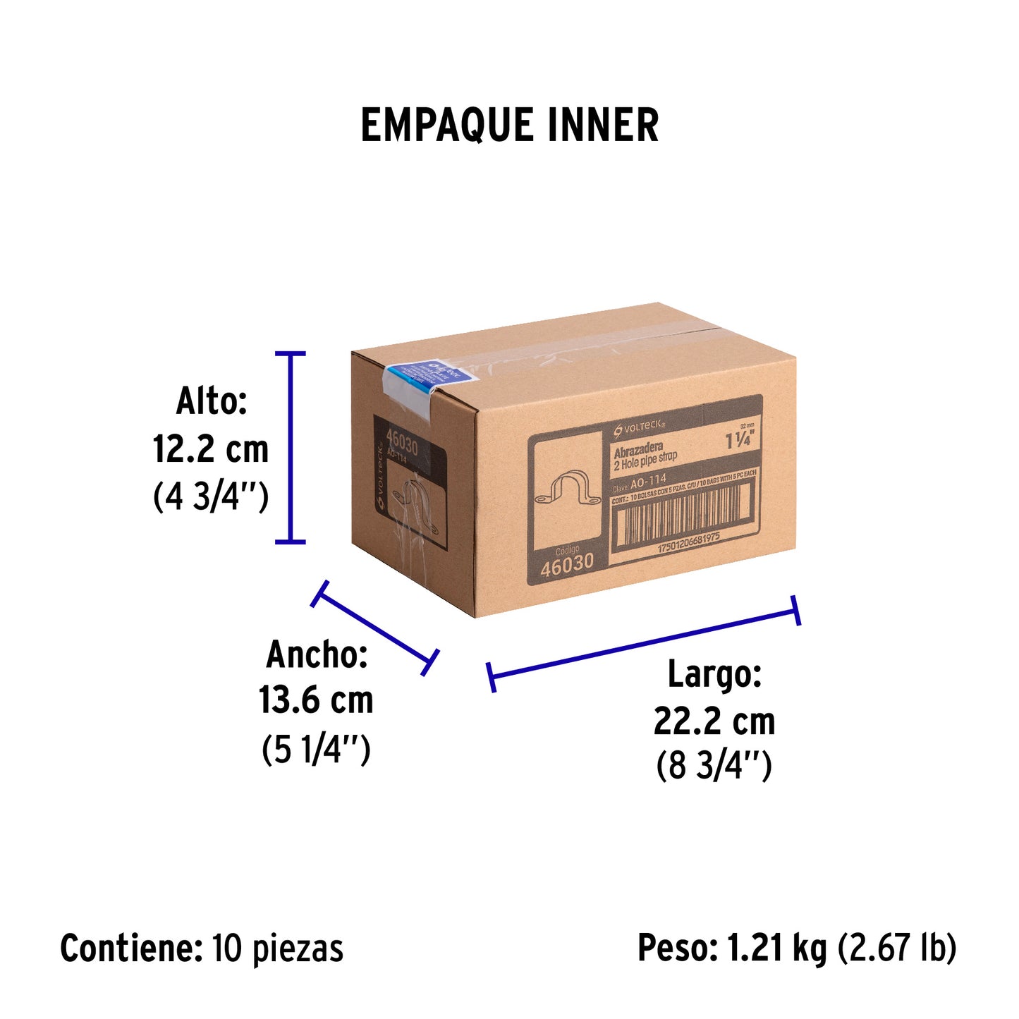 Bolsa c/5 abrazaderas tipo omega 1-1/4' p/tubo pared delgada | AO-114 | 46030