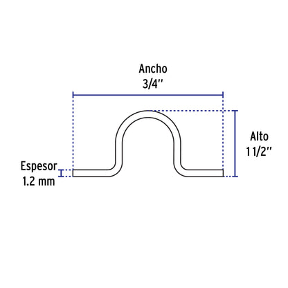 Bolsa c/5 abrazaderas tipo omega 1-1/2' p/tubo pared delgada | AO-112 | 46031