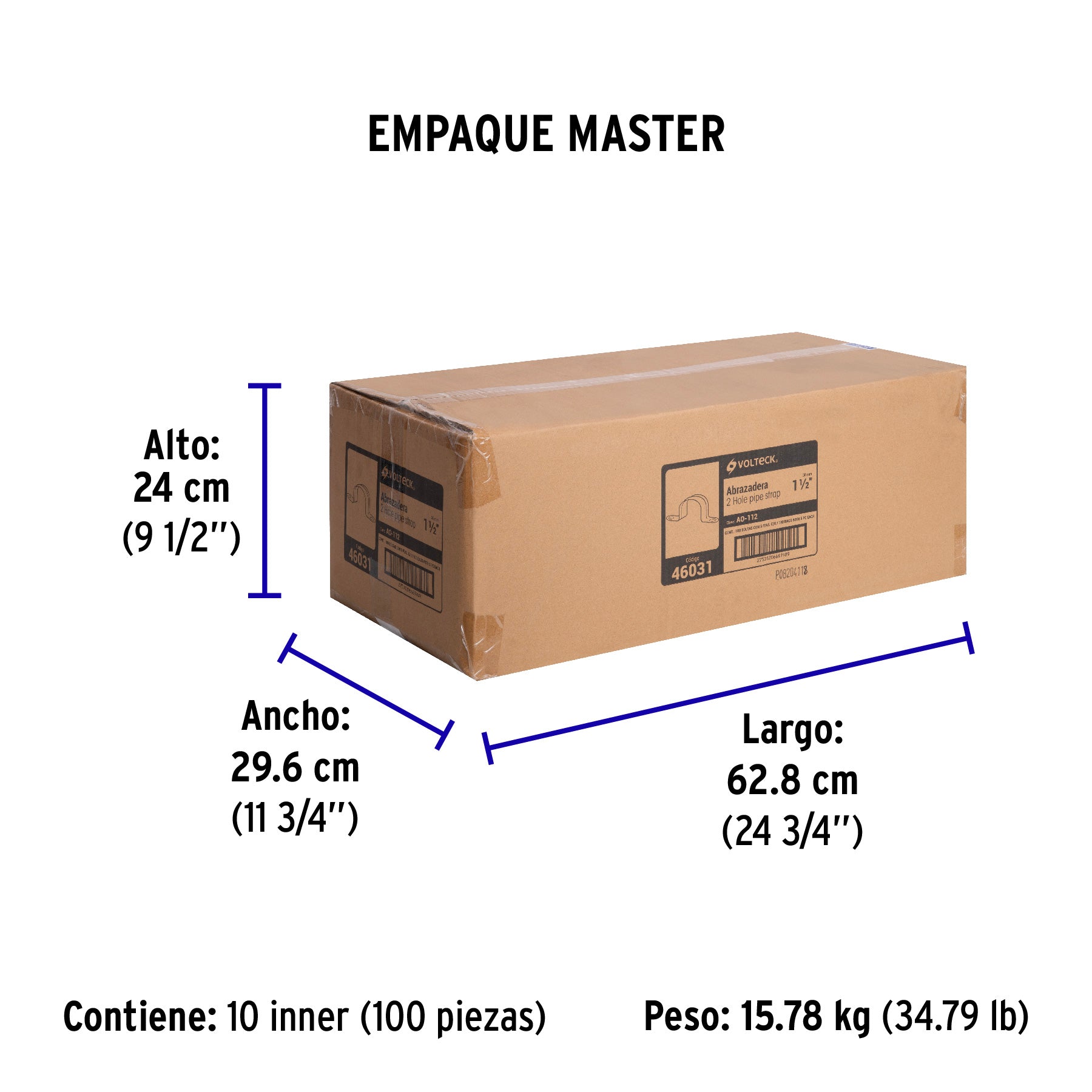 Bolsa c/5 abrazaderas tipo omega 1-1/2' p/tubo pared delgada | AO-112 | 46031