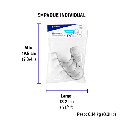 Bolsa c/5 abrazaderas tipo omega 1-1/2' p/tubo pared delgada | AO-112 | 46031