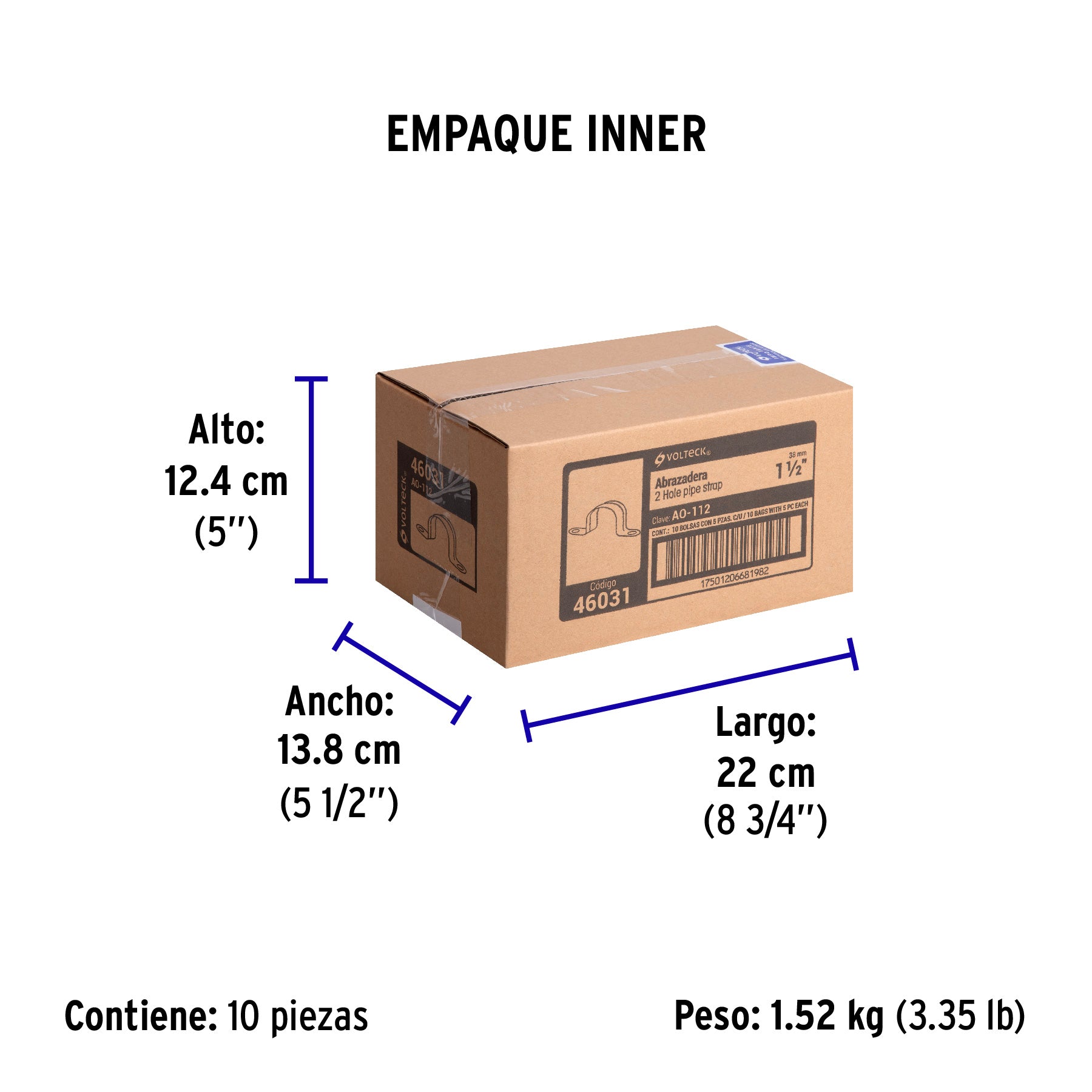 Bolsa c/5 abrazaderas tipo omega 1-1/2' p/tubo pared delgada | AO-112 | 46031