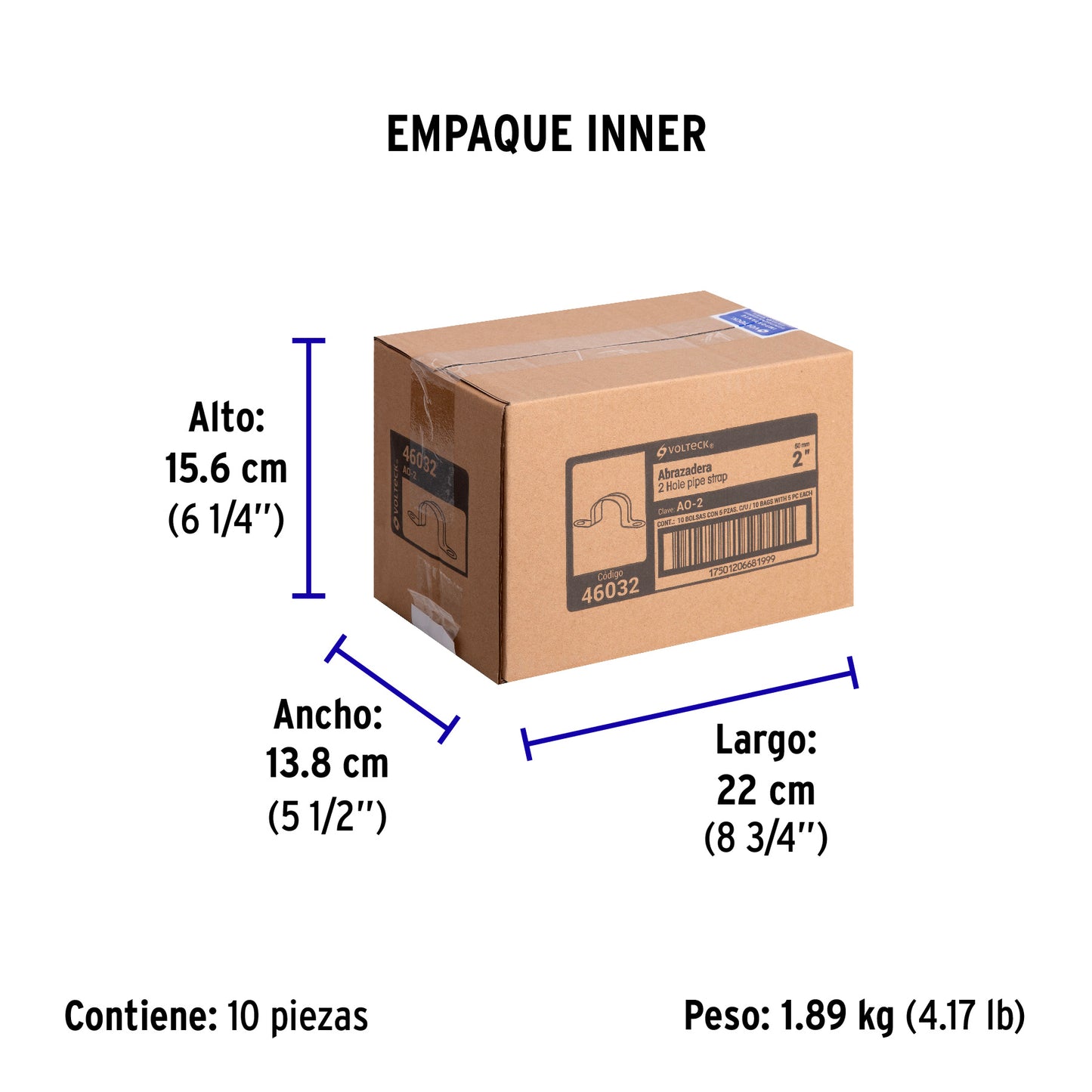 Bolsa c/5 abrazaderas tipo omega 2' p/tubo pared delgada | AO-2 | 46032