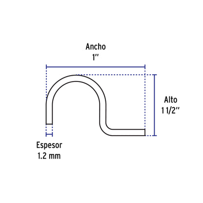 Bolsa c/5 abrazaderas tipo uña 1-1/2' p/tubo pared delgada | AU-112 | 46041