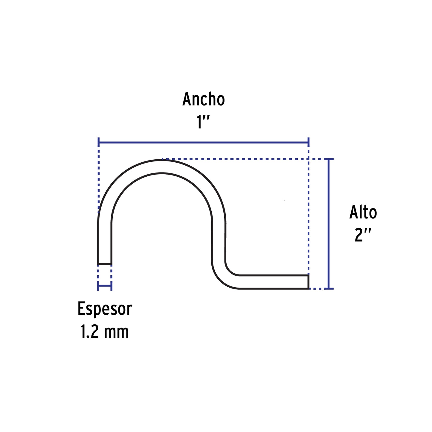 Bolsa c/5 abrazaderas tipo uña 2' p/tubo pared delgada | AU-2 | 46042