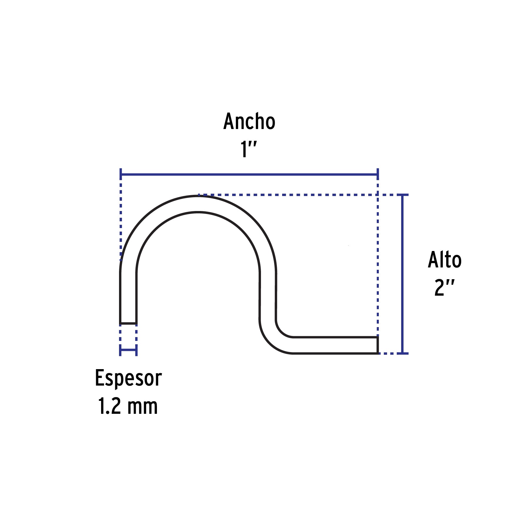 Bolsa c/5 abrazaderas tipo uña 2' p/tubo pared delgada | AU-2 | 46042