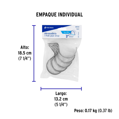 Bolsa c/5 abrazaderas tipo uña 2' p/tubo pared delgada | AU-2 | 46042