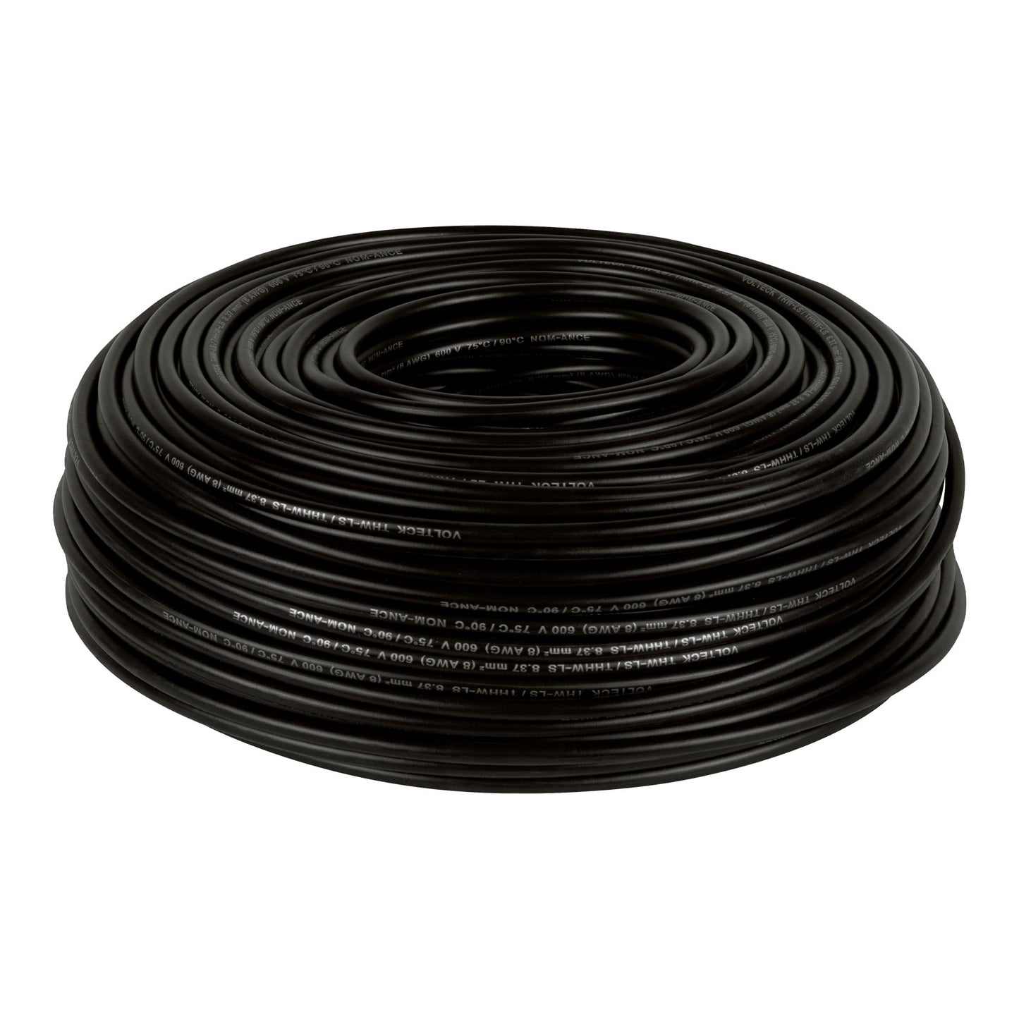 Rollo de 100 m de cable THHW-LS 8 AWG negro, Volteck | CAB-8N | 46050