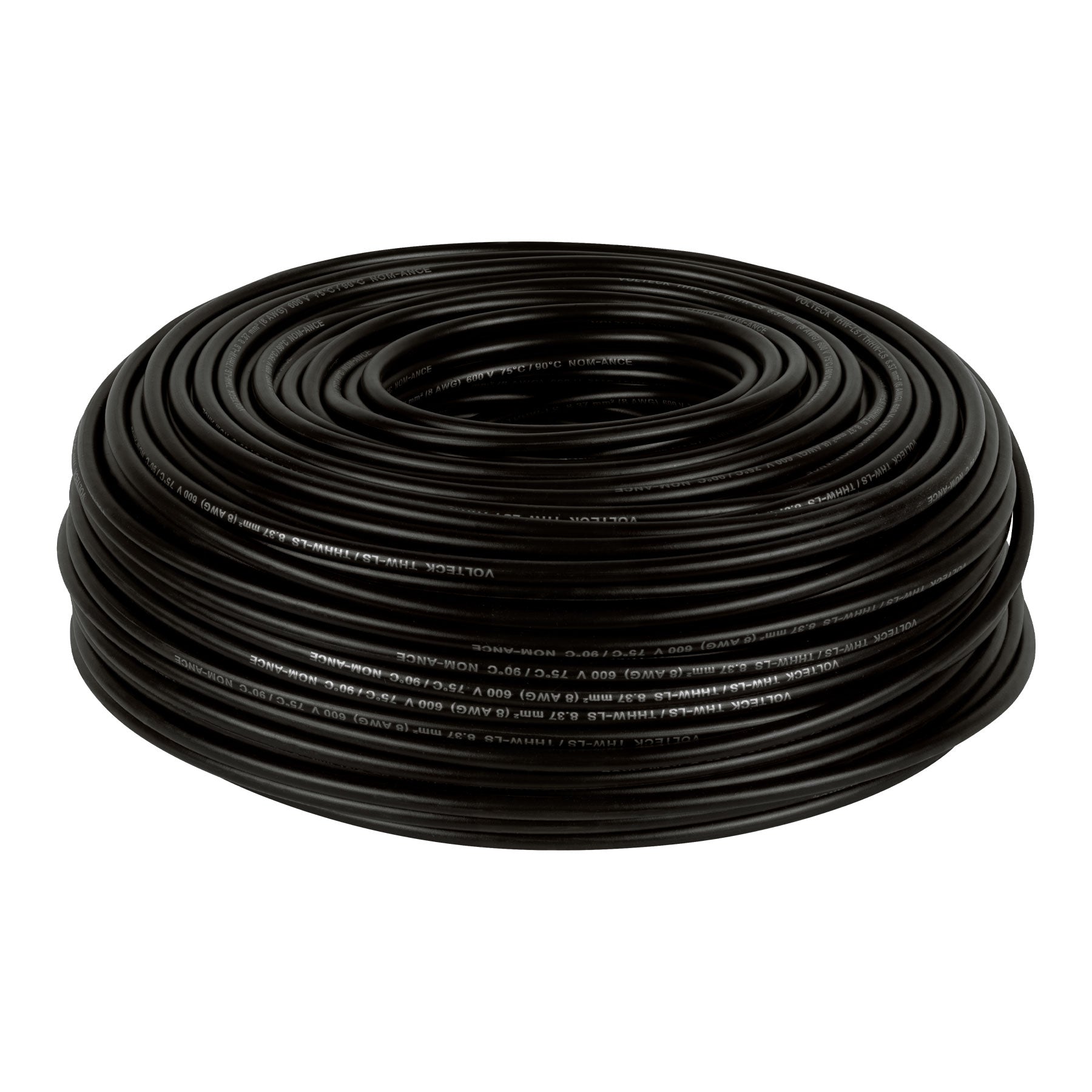 Rollo de 100 m de cable THHW-LS 8 AWG negro, Volteck | CAB-8N | 46050