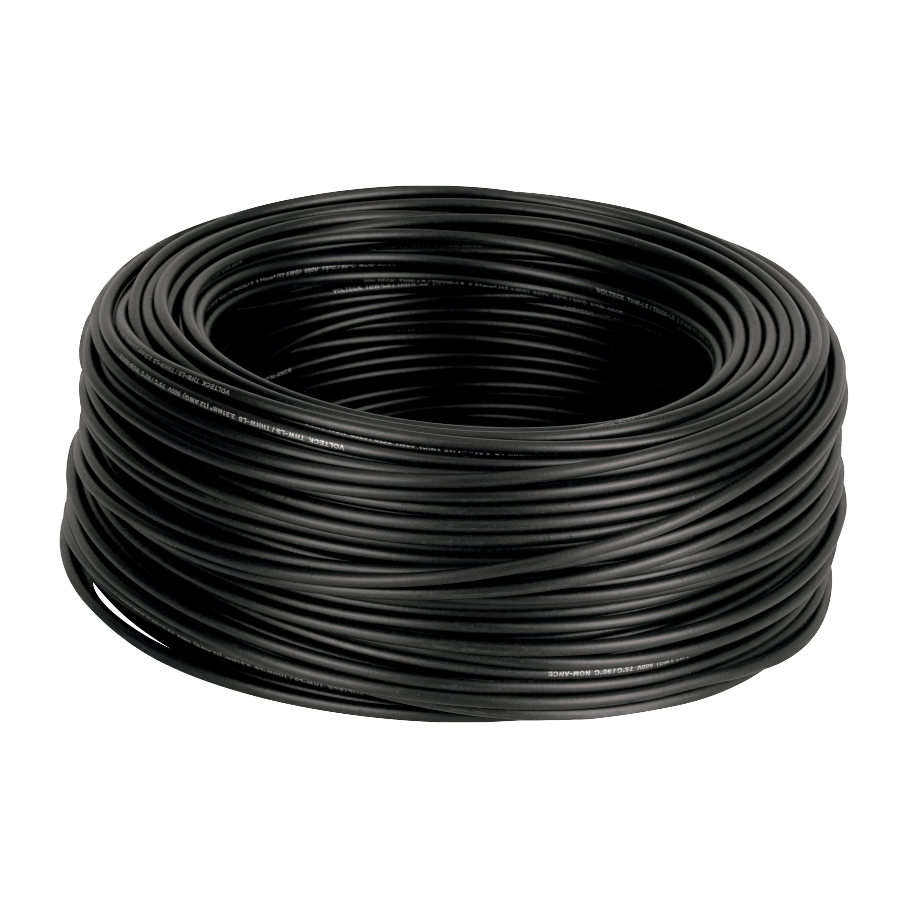 Rollo de 100 m de cable THHW-LS 12 AWG negro, Volteck | CAB-12N | 46052