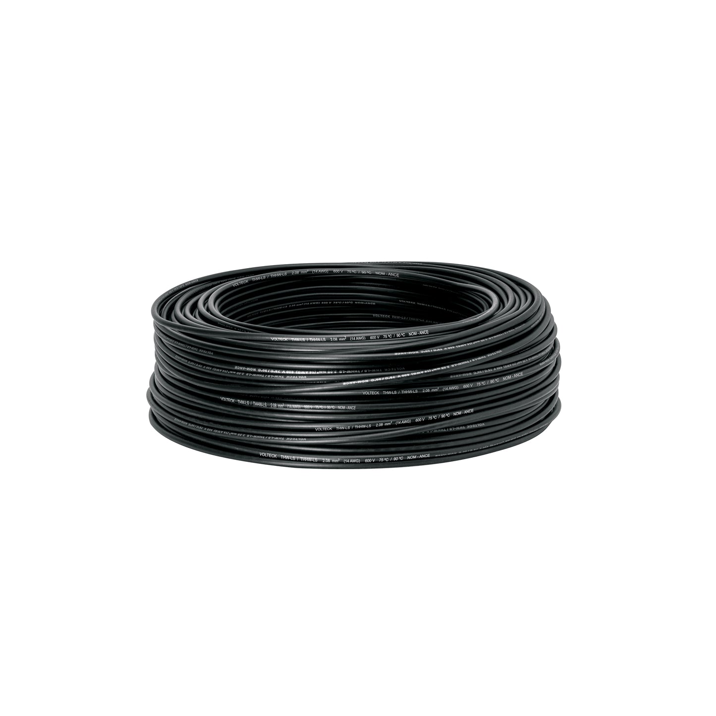 Rollo de 100 m de cable THHW-LS 14 AWG negro, Volteck | CAB-14N | 46053