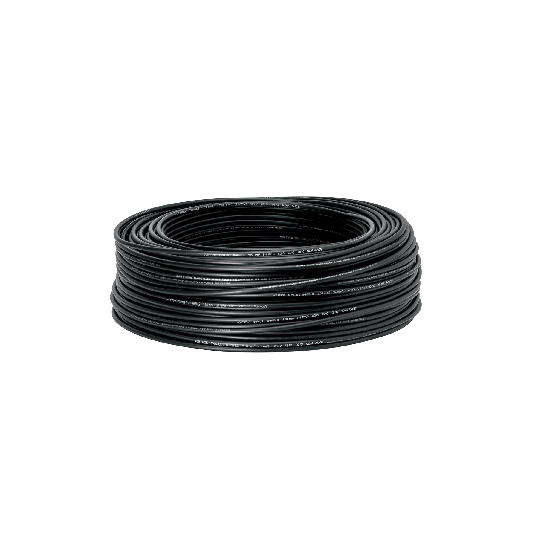Rollo de 100 m de cable THHW-LS 14 AWG negro, Volteck | CAB-14N | 46053