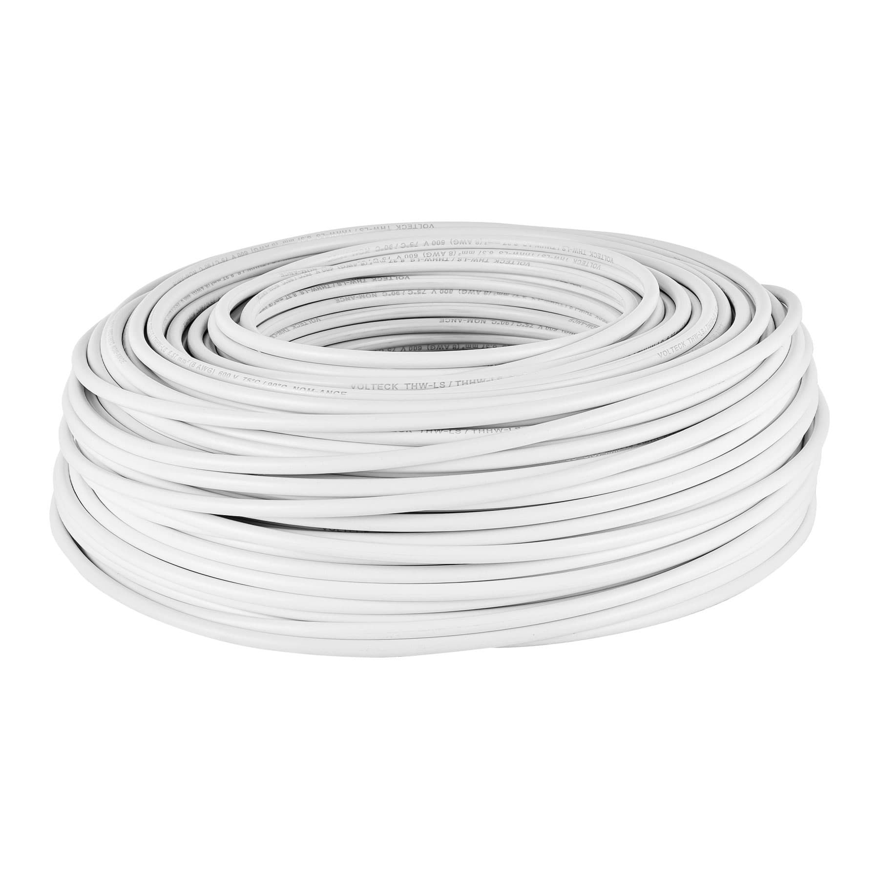 Rollo de 100 m de cable THHW-LS 8 AWG blanco, Volteck | CAB-8B | 46054