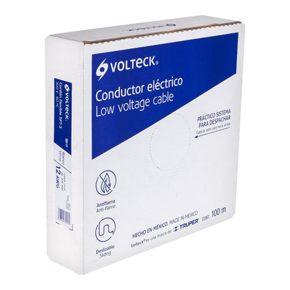 Rollo de 100 m de cordón dúplex flexible SPT 12 AWG, Volteck | CDU-12 | 46066