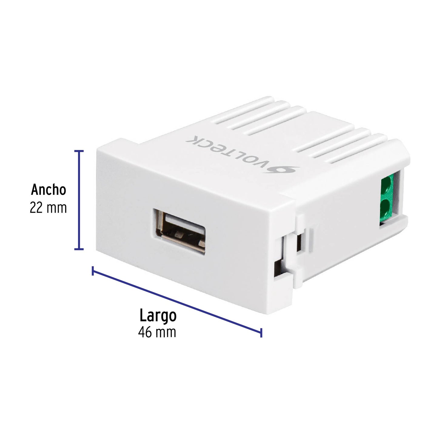 Cargador USB a la pared, 2.1A, línea Oslo, color blanco | CUSB-OB | 46086