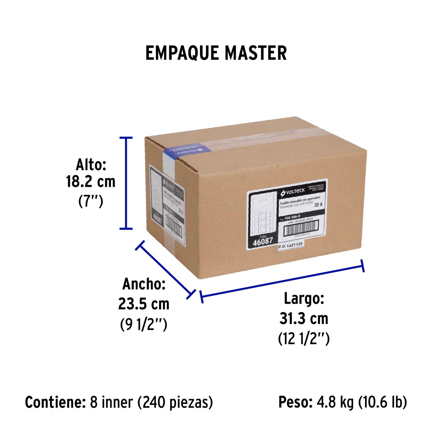 Tarjeta despachadora con 10 fusibles 30 A con agarradera | FUS-30A-D | 46087
