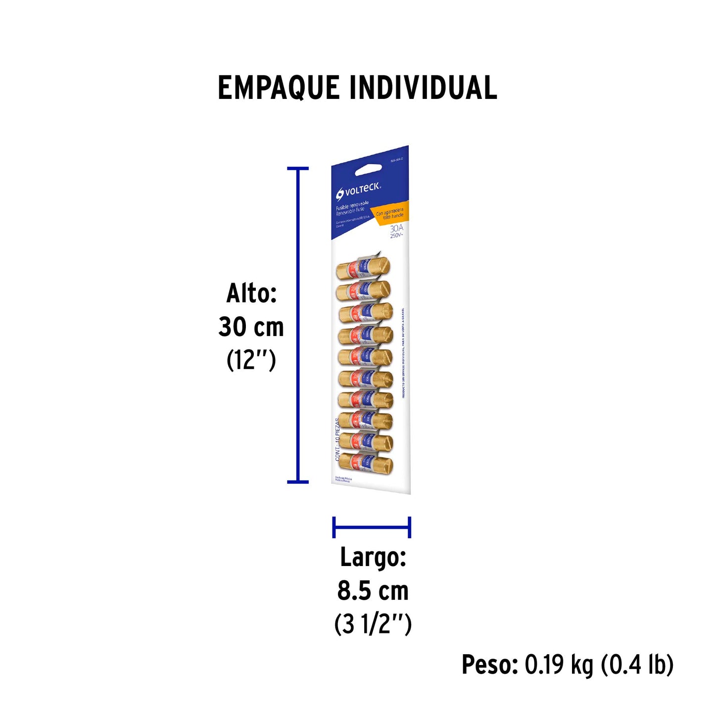 Tarjeta despachadora con 10 fusibles 30 A con agarradera | FUS-30A-D | 46087