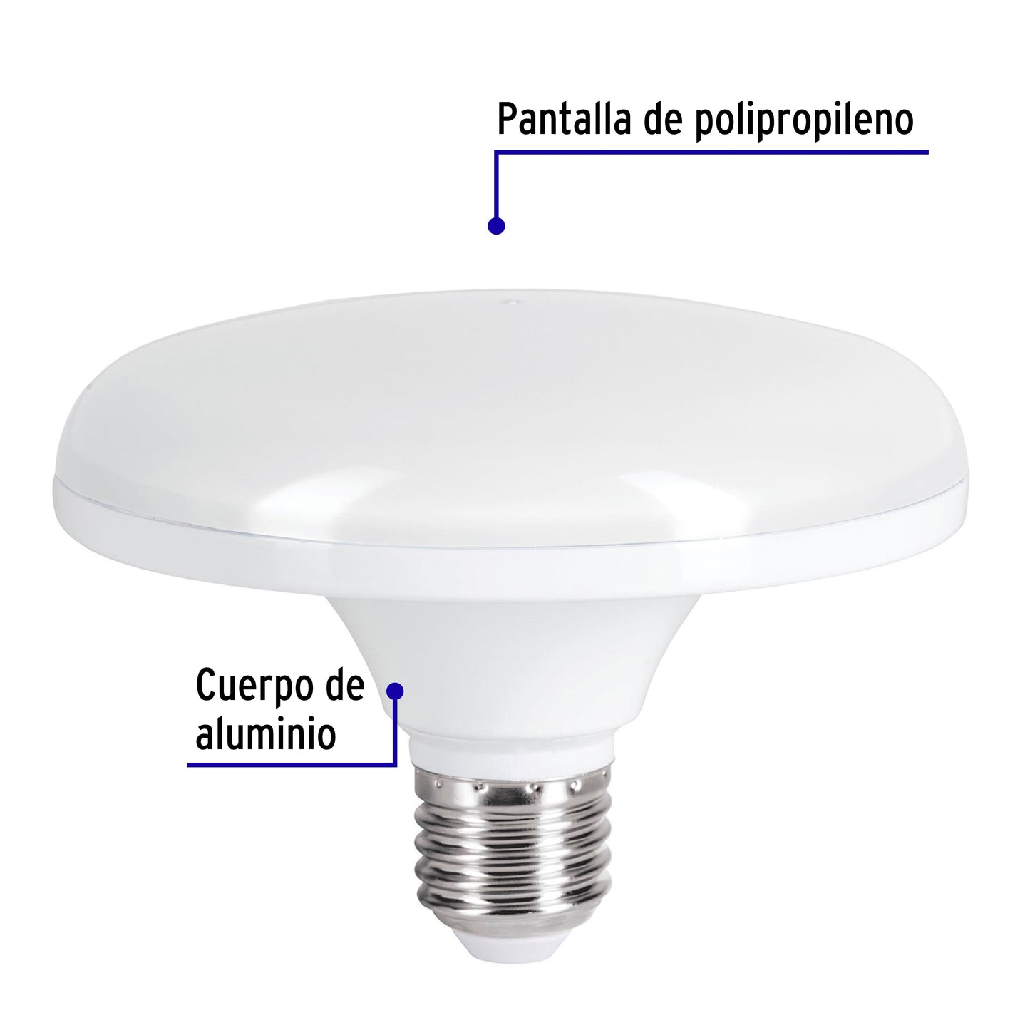 Lámpara LED tipo OVNI 12 W (equiv. 75 W), luz de día, caja | LEDCI-75F | 46090