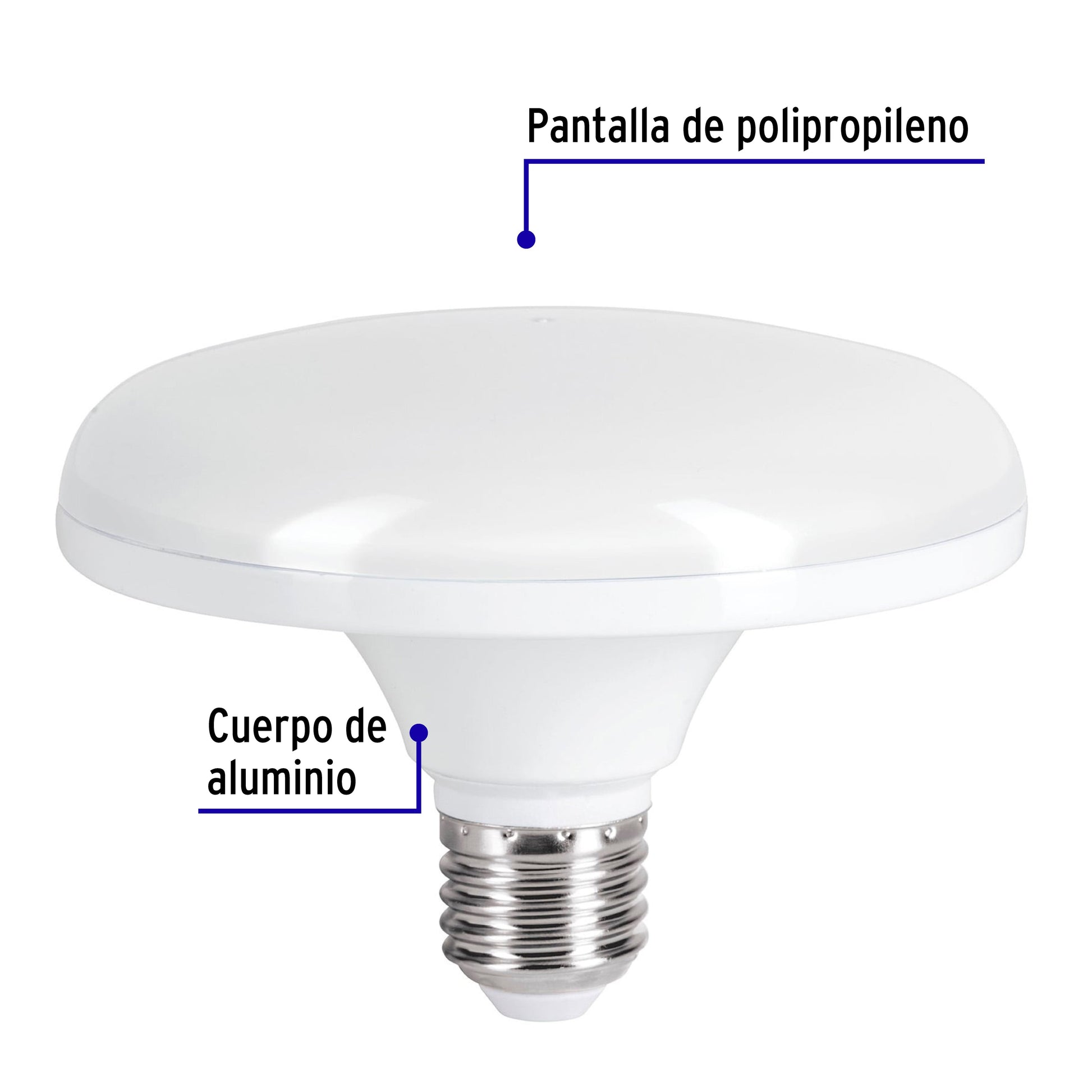Lámpara LED tipo OVNI 12 W (equiv. 75 W), luz de día, caja | LEDCI-75F | 46090