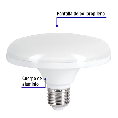 Lámpara LED tipo OVNI 12 W (equiv. 75 W), luz de día, caja | LEDCI-75F | 46090