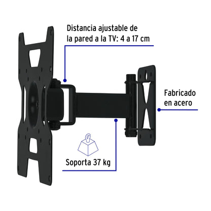 Soporte para pantallas 23' a 37' mov. angular y articulado | TVSM-37 | 46094