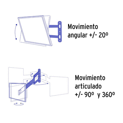 Soporte para pantallas 23' a 42' mov. angular y articulado | TVSM-42 | 46095