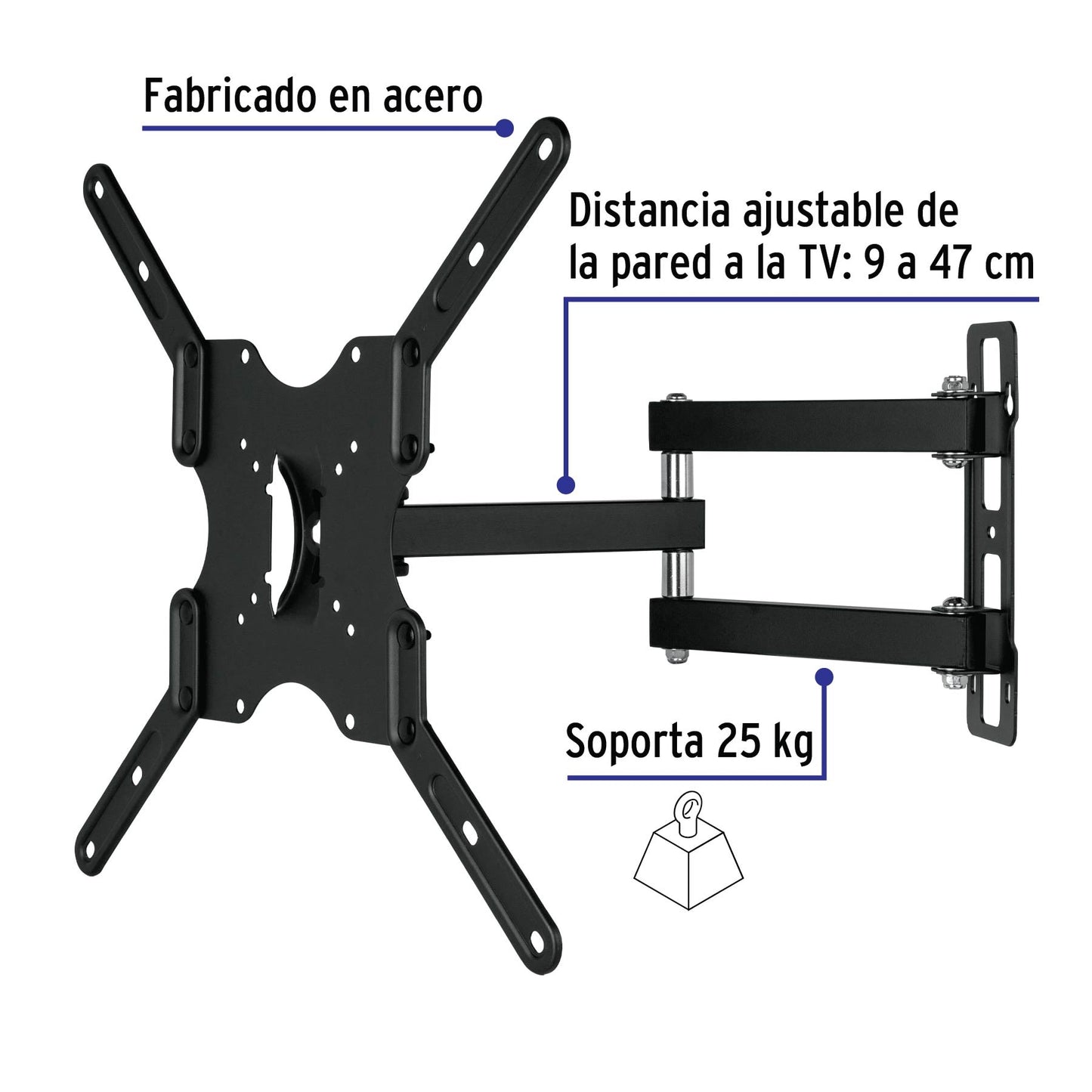 Soporte para pantallas 23' a 42' mov. angular y articulado | TVSM-42 | 46095