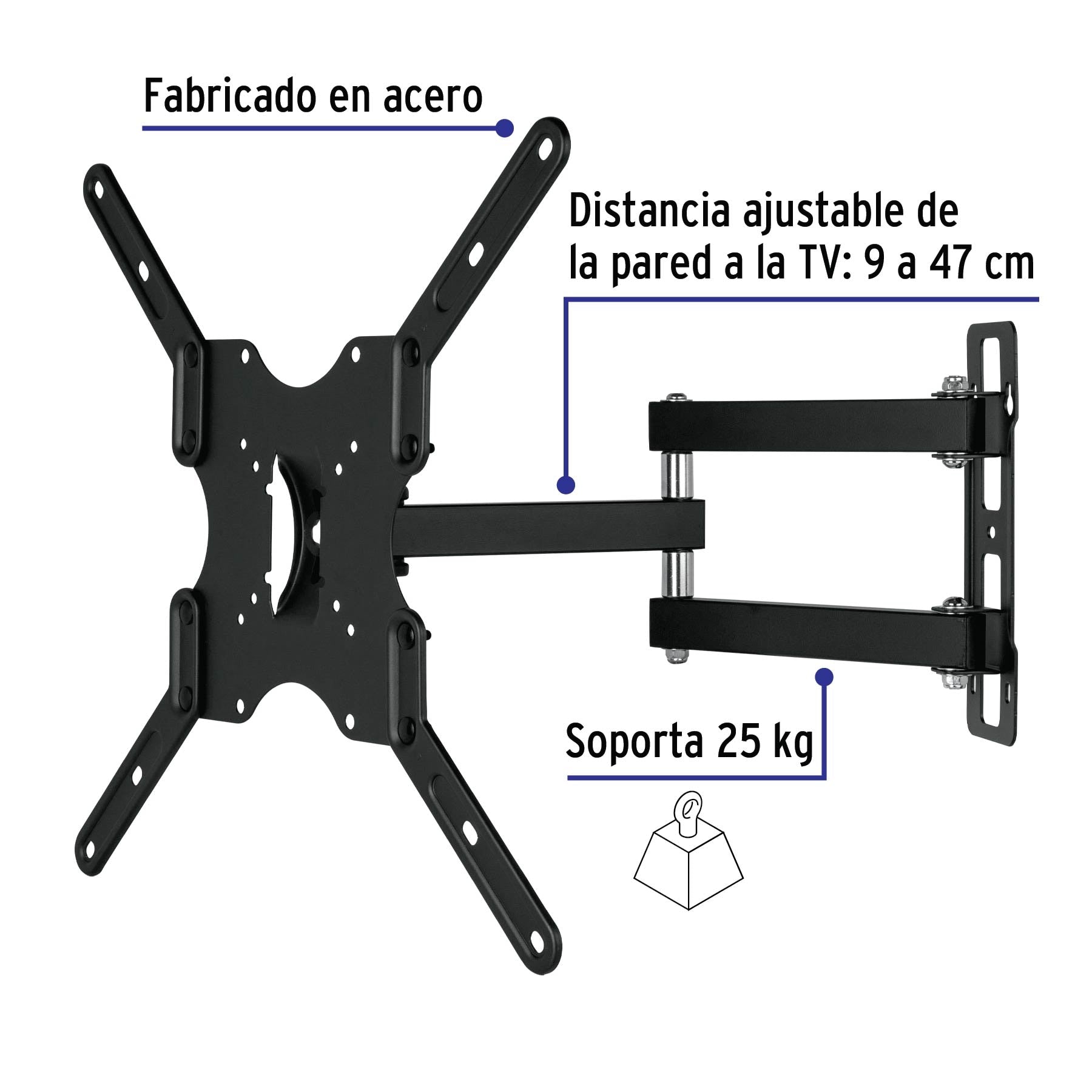 Soporte para pantallas 23' a 42' mov. angular y articulado | TVSM-42 | 46095
