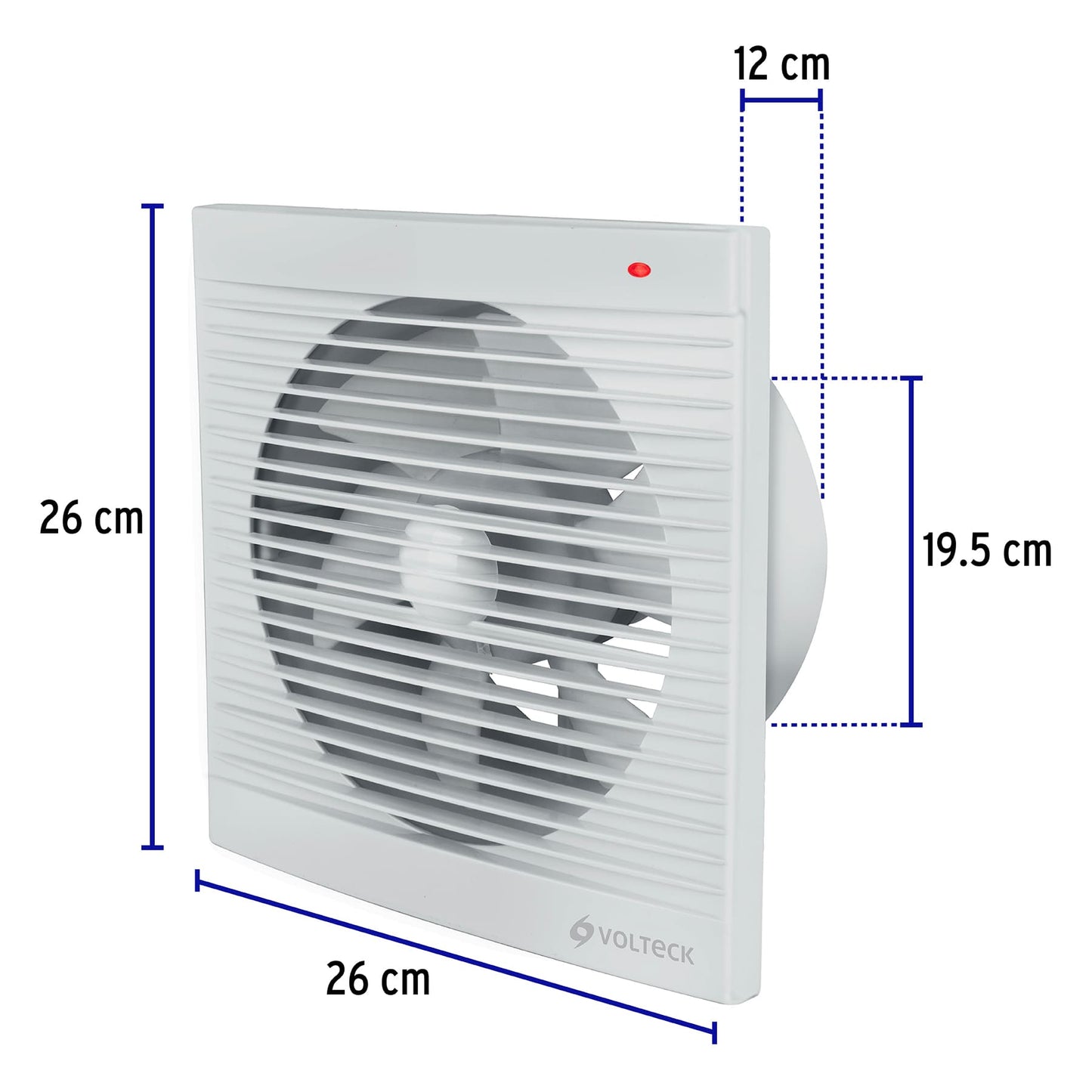 Extractor de aire de 8', blanco, VOLTECK | EXA-8B | 46099