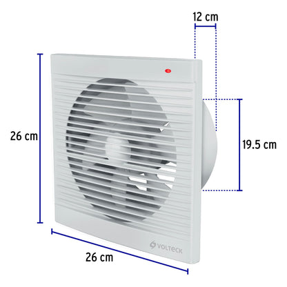 Extractor de aire de 8', blanco, VOLTECK | EXA-8B | 46099