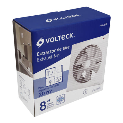 Extractor de aire de 8', blanco, VOLTECK | EXA-8B | 46099