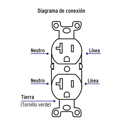 Contacto dúplex, 2 polos 3 hilos, 20 A, Standard, marfil | CODO-MS | 46100
