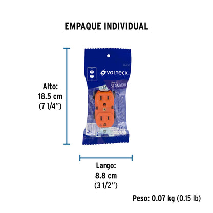 Contacto dúplex, tierra aislada, 15 A, línea standard | CODO-TAS | 46105