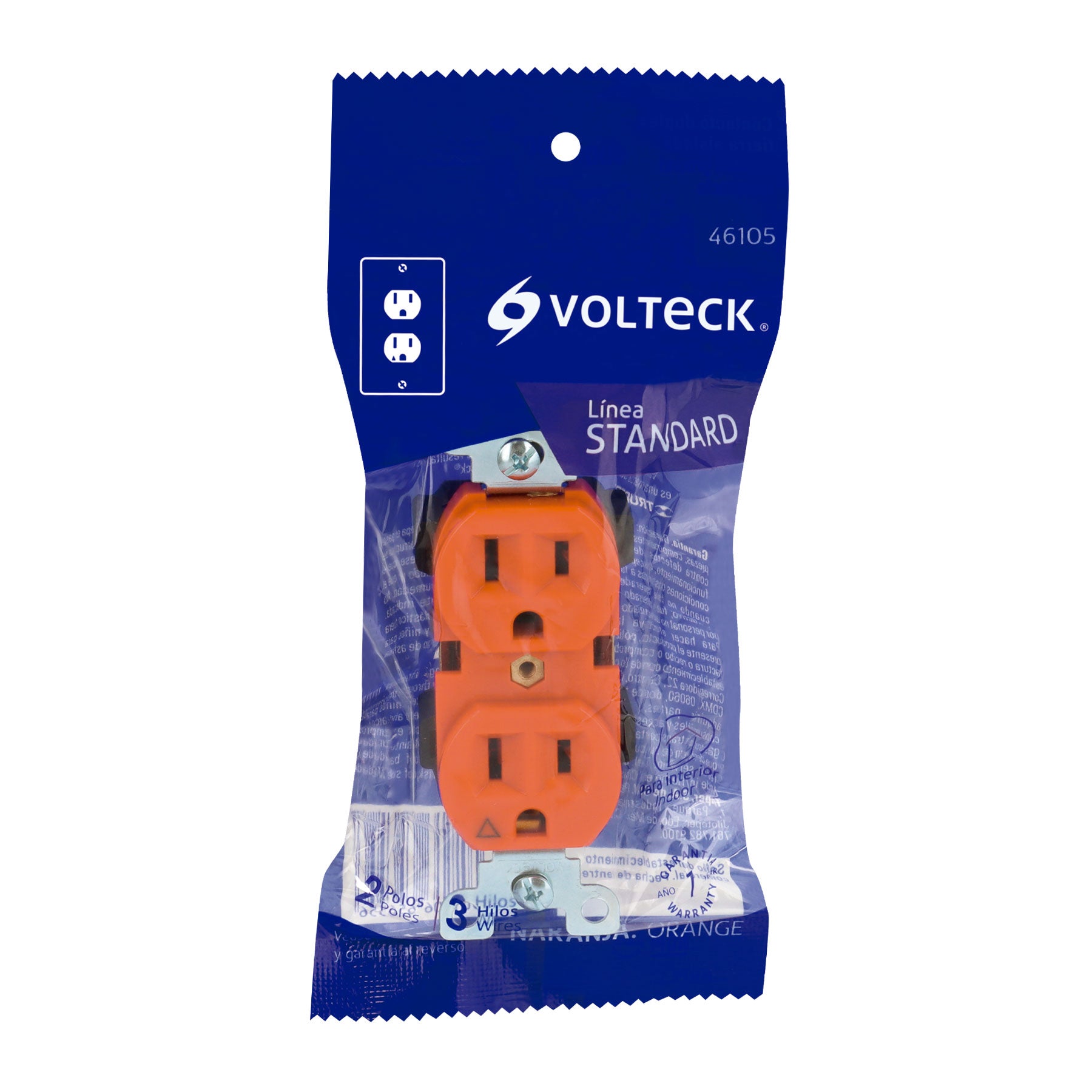 Contacto dúplex, tierra aislada, 15 A, línea standard | CODO-TAS | 46105