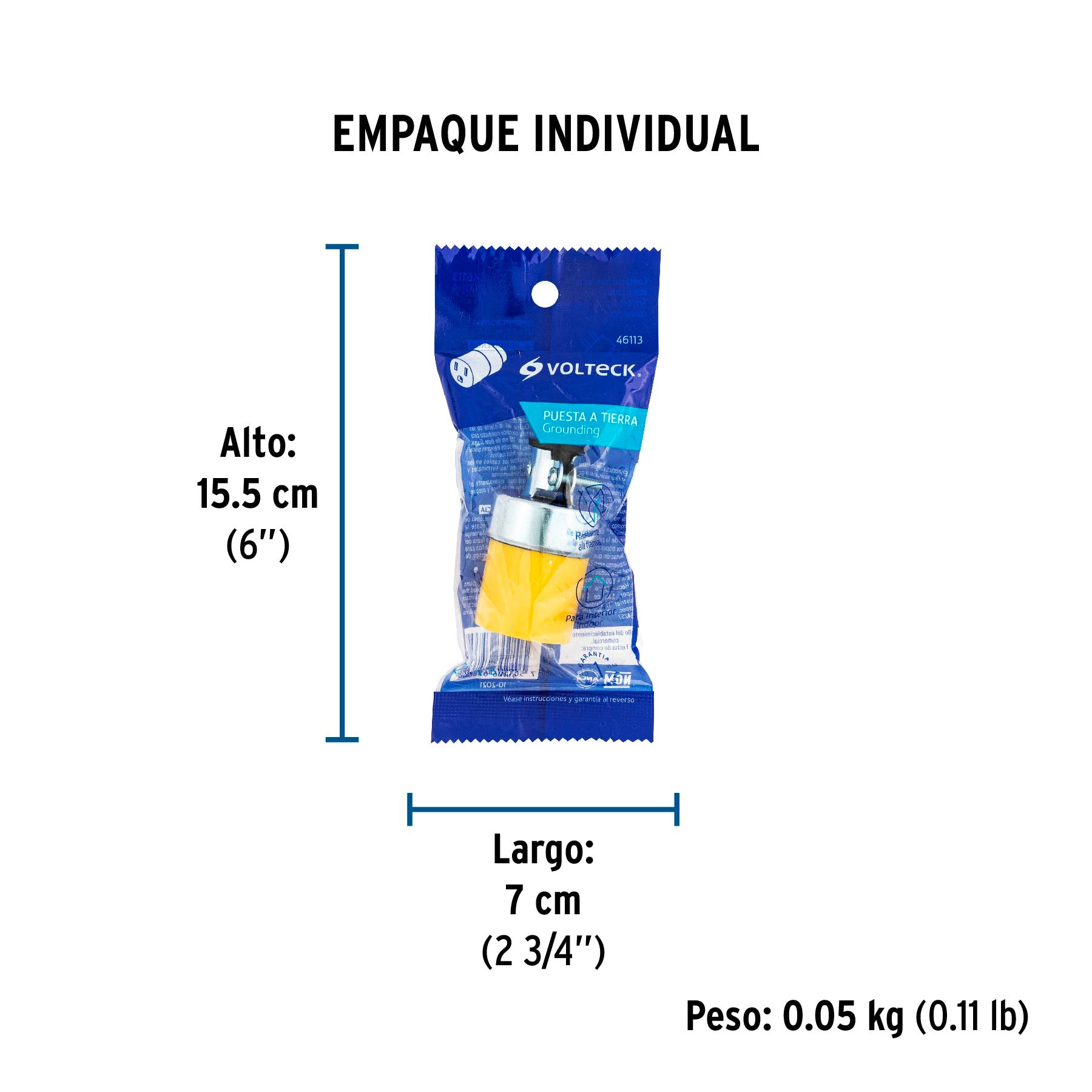 Contacto industrial blindado aterrizado, 2 polos+tierra | COI-A | 46113