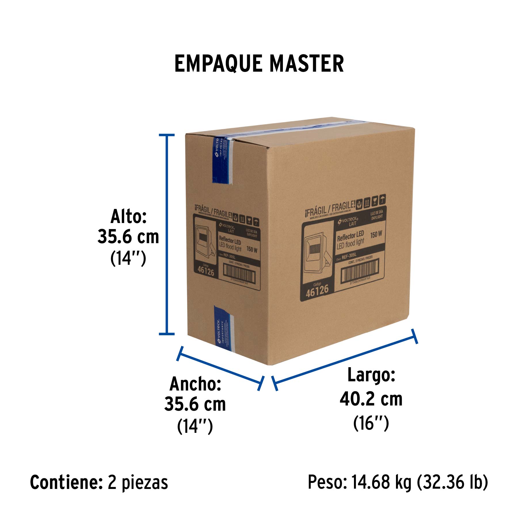 Reflector LED para exteriores 150W 6500K, VOLTECK | REF-305L | 46126