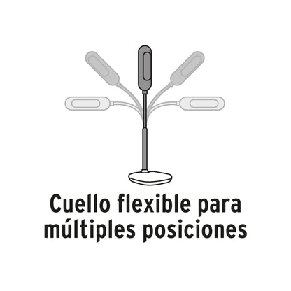 Lámpara de LED 5W cuello flexible para escritorio, Volteck | LES-100L | 46189