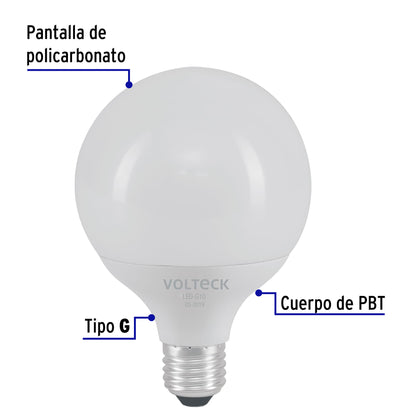 Lámpara de LED tipo globo 8 W luz de día, en caja, Volteck | LED-G10 | 46195