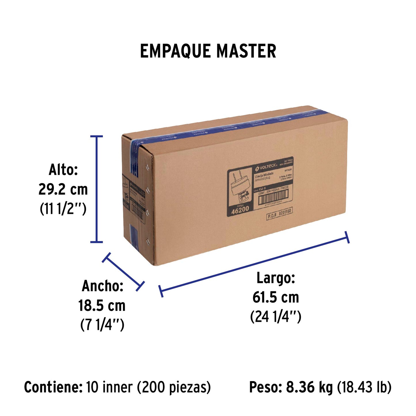 Clavija industrial blindada polarizada, Volteck | CLI-S | 46200