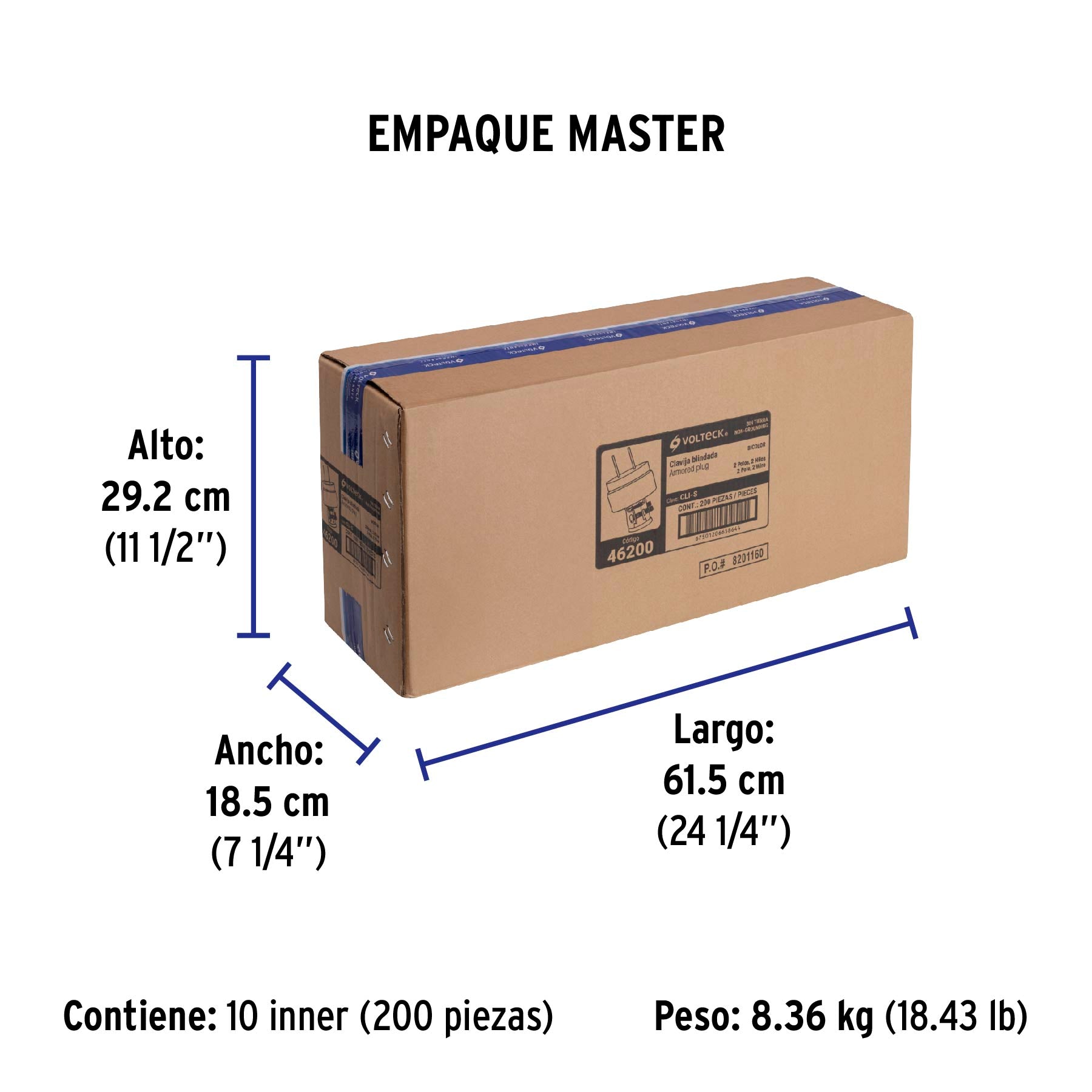 Clavija industrial blindada polarizada, Volteck | CLI-S | 46200