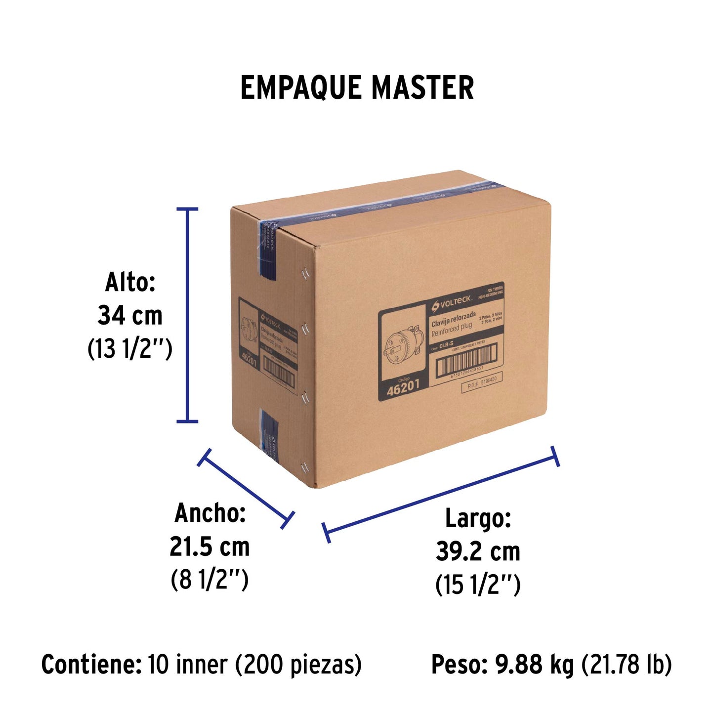 Clavija industrial reforzada polarizada, Volteck | CLR-S | 46201