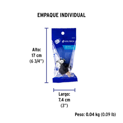 Clavija industrial reforzada polarizada, Volteck | CLR-S | 46201