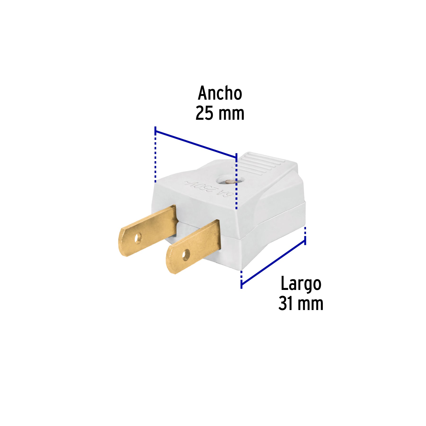2 Clavijas no polarizadas planas de policarbonato, Volteck | CL-PL | 46209