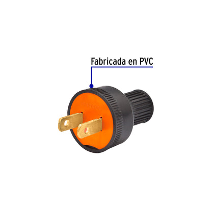 2 Clavijas no polarizadas redondas de PVC, Volteck | CL-HR | 46210