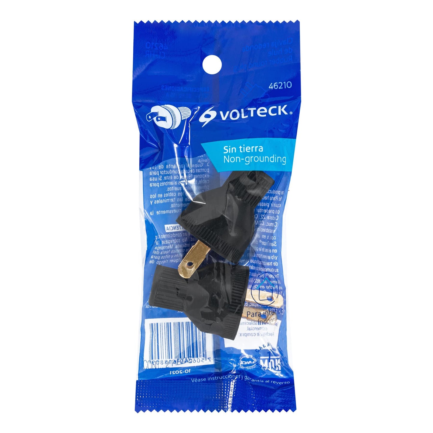 2 Clavijas no polarizadas redondas de PVC, Volteck | CL-HR | 46210