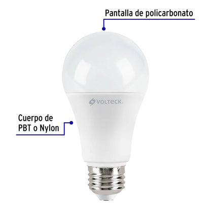 Lámpara LED A19 14 W (equiv. 100 W) luz de día, caja Volteck | LED-100F | 46221