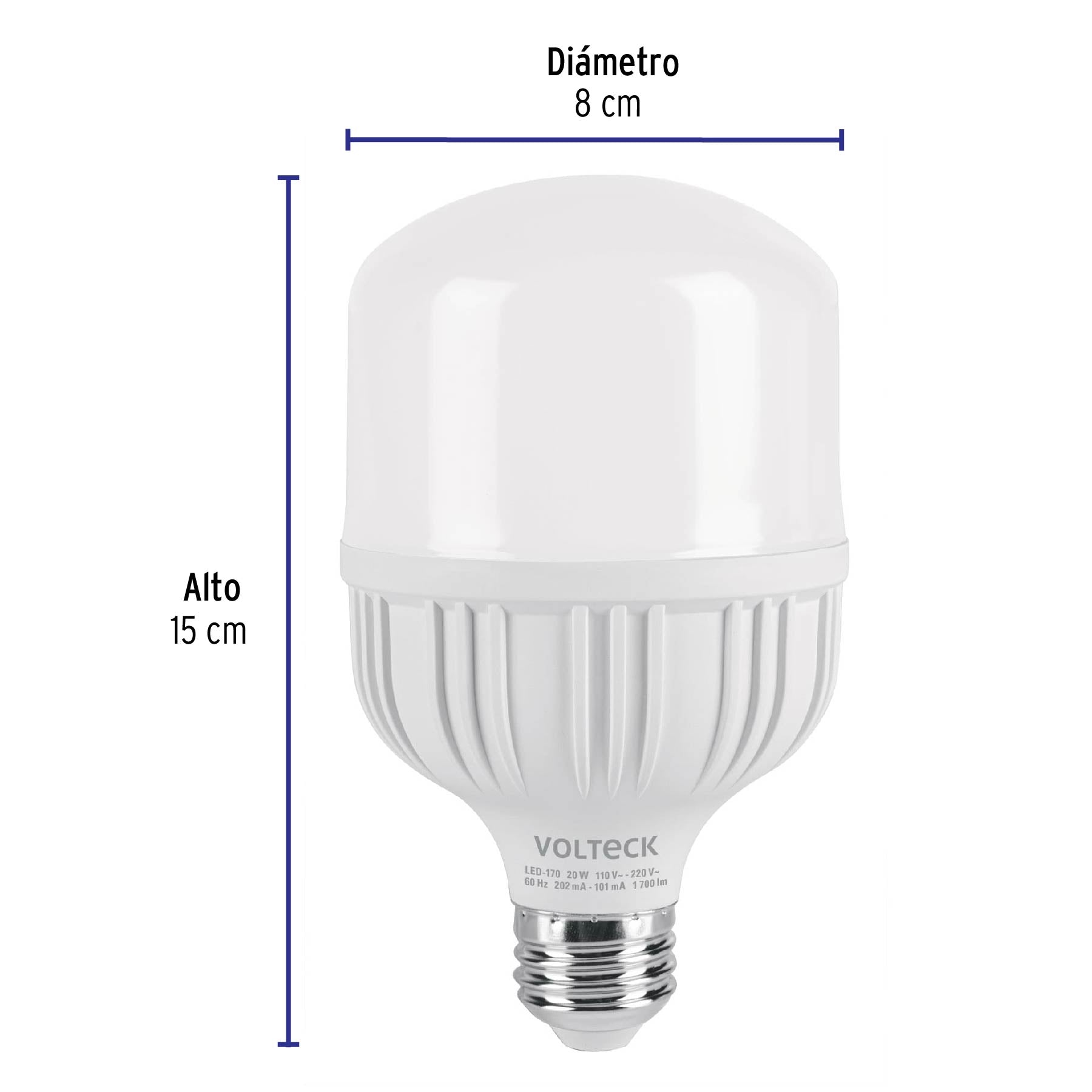 Lámpara LED alta potencia 20 W (equiv. 170 W), luz de día | LED-170 | 46225
