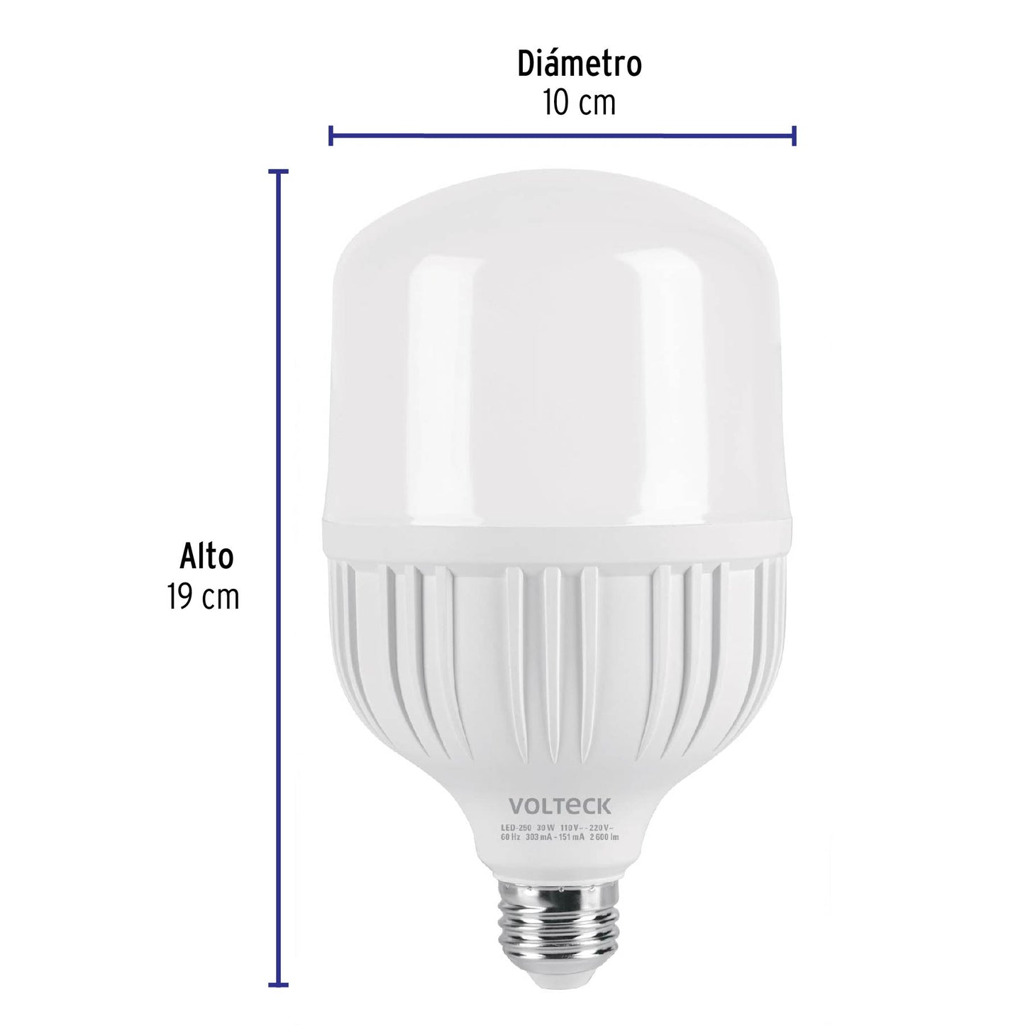 Lámpara LED alta potencia 30 W (equiv. 250 W), luz de día | LED-250 | 46226