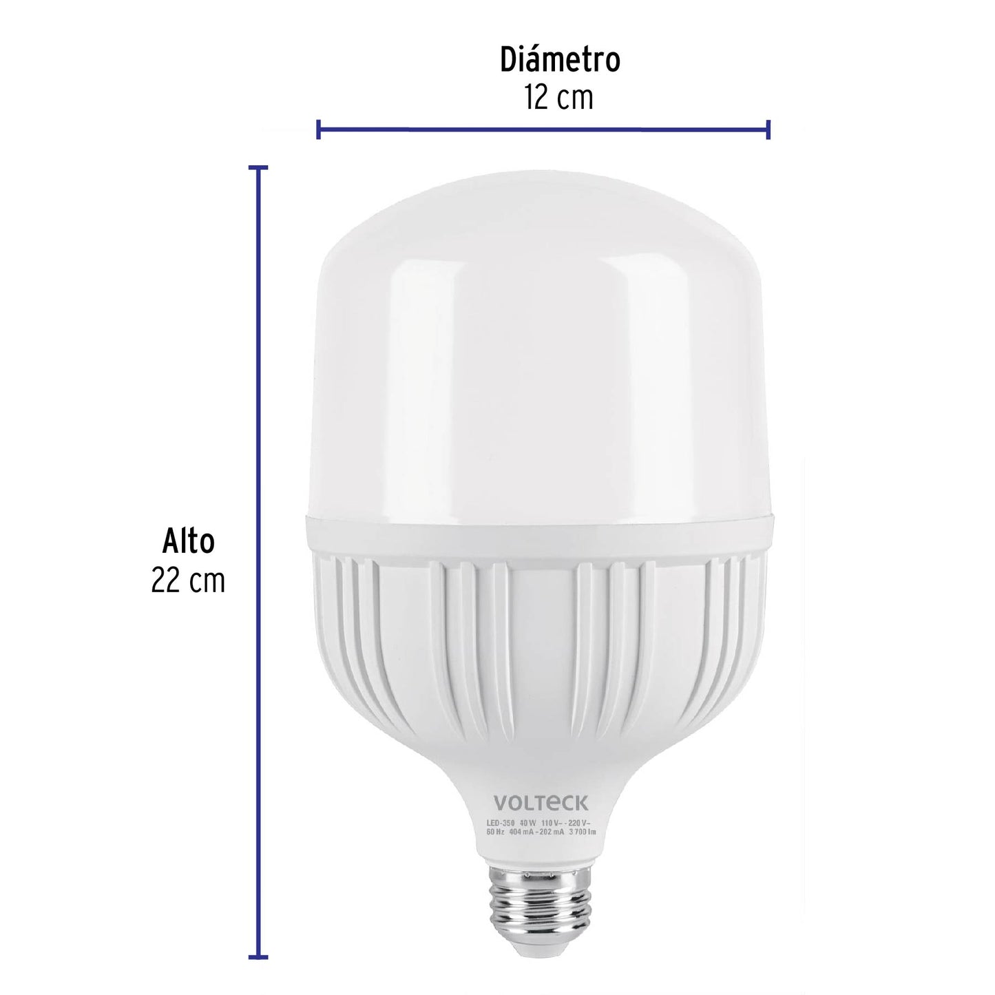 Lámpara LED alta potencia 40 W (equiv. 350 W), luz de día | LED-350 | 46227