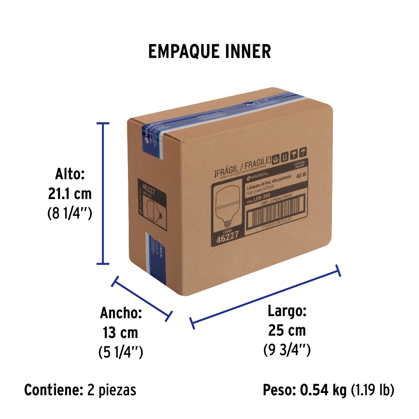 Lámpara LED alta potencia 40 W (equiv. 350 W), luz de día | LED-350 | 46227