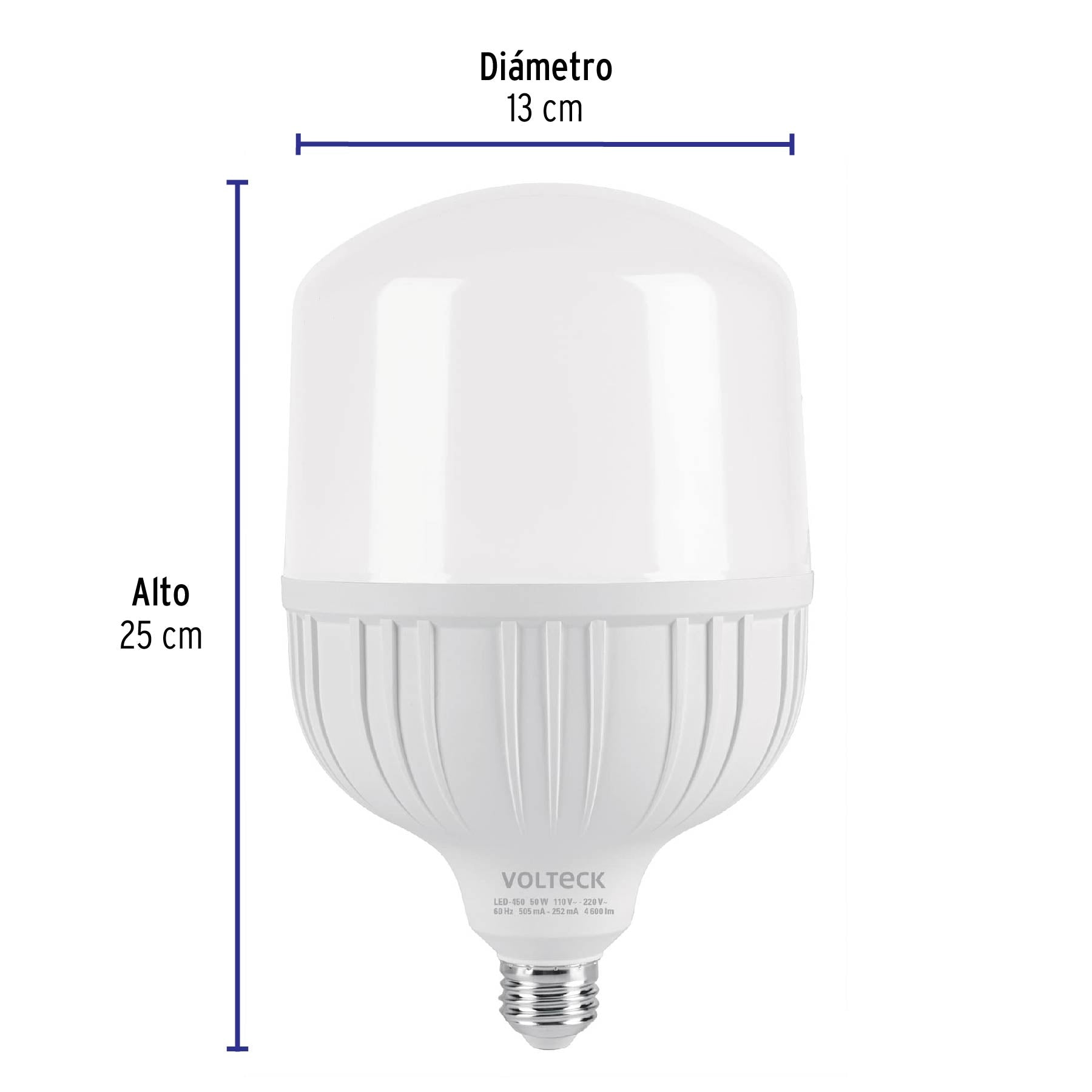 Lámpara LED alta potencia 50 W (equiv.450 W), luz de día | LED-450 | 46228